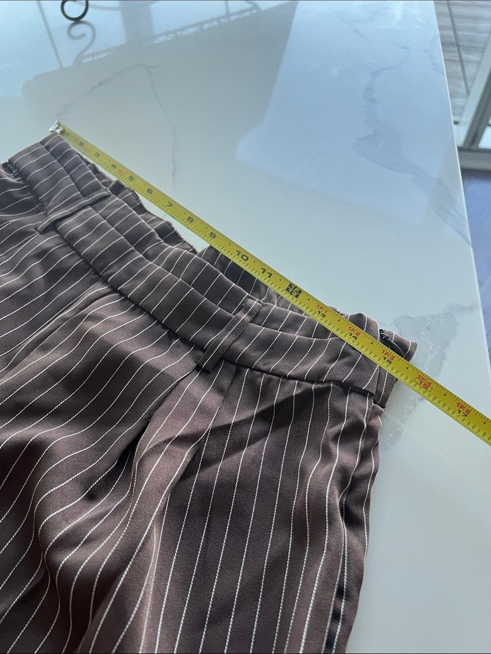 Rebellious Rose Brown Pinstripe Sleeveless Pantsuit - Picture 6 of 10